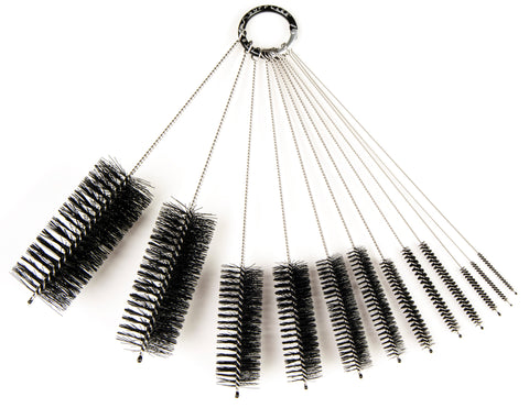 8 Inch Nylon Tube Brush Set - Variety Pack (12 pieces)