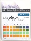 Plastic pH Test Strips, Universal Application (pH 0-14), 100 Strips